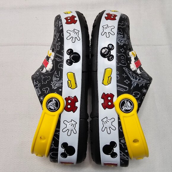 NEW Disney Mickey Mouse Crocs Black Yellow Sides Light Up- Child Size Junior 1 - Picture 7 of 12
